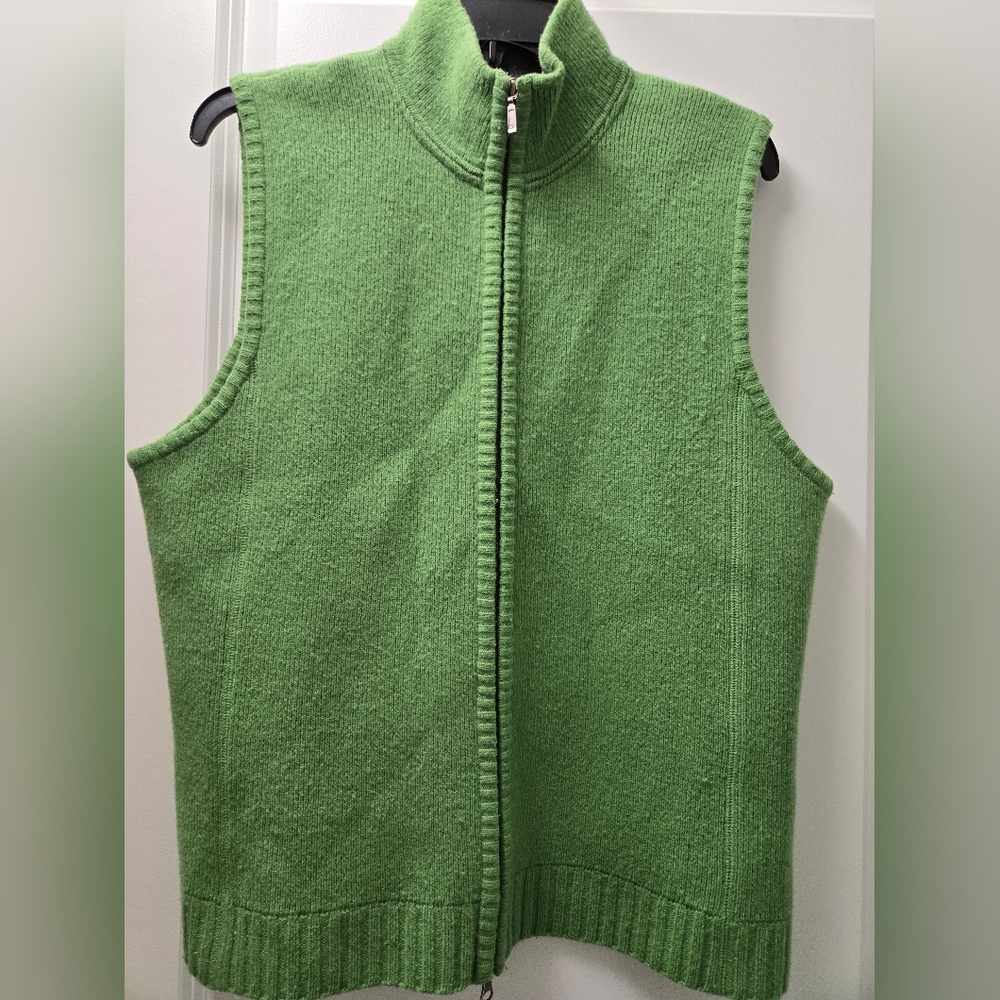 Eddie Bauer Green & Gray Wool Blend Sweater Vest